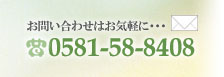 お問い合わせはお気軽に・・・TEL.0581-58-8408